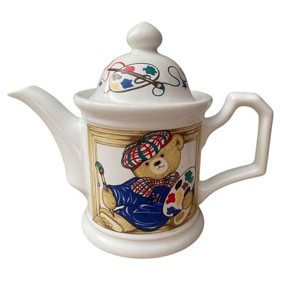 Vintage Wade “Edward the Artist” Teddy Bear Teapot – Judith Wooten Made in Eng - Picture 3 of 9